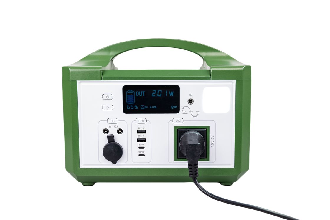 CE Approved Wireless Charging Bank portabile di energia solare con custodia in plastica verde per il sistema di backup UPS