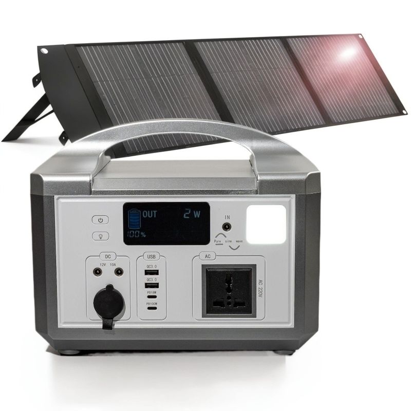 Luce LED / Luce SOS 300W Fornitore di energia esterna con ricarica wireless Banca di energia solare portatile per escursioni all' aperto
